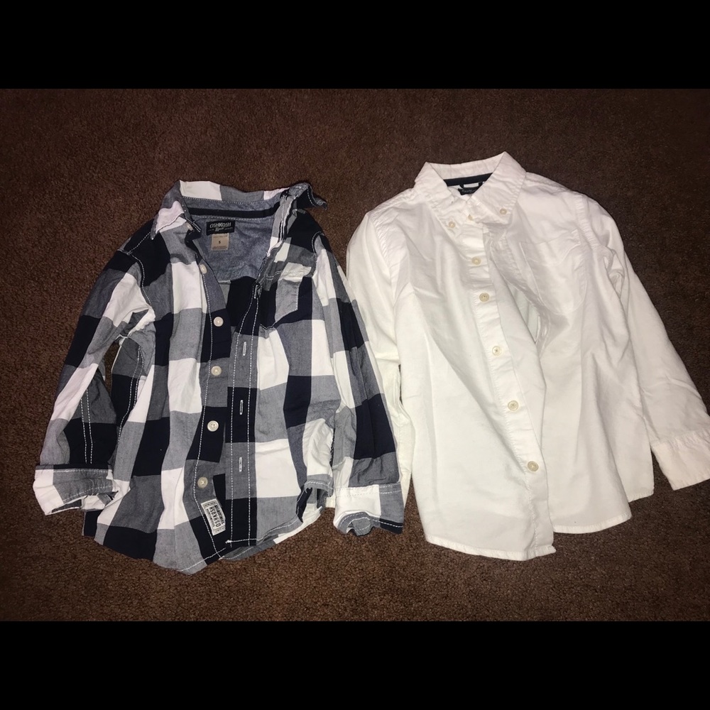 “2 pack” of boys Oshkosh long sleeve button shirts